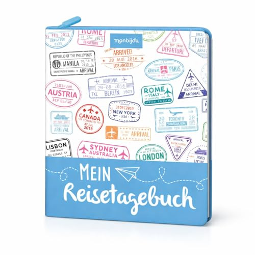 Mein Reise-Tagebuch - Eintragbuch mit Reißverschluss: Reisetagebuch zum Selberschreiben – für Urlaubserinnerungen, Checklisten und Geheimtipps