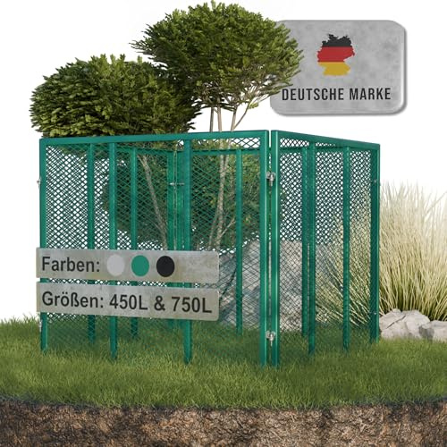 Heimfleiss® Komposter Garten Metall 450L 80x80x70 cm - Verzinkt & Robust | Metallkomposter mit Stecksystem, leichte Montage | Komposter Metall für Rasenschnitt & Biomüll | belüftet für Kompost