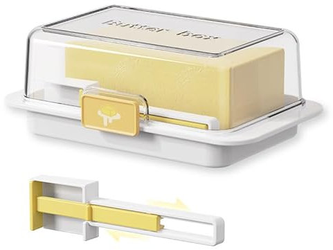 Boîte à beurre avec Couvercle：Boite a Fromage 500 g avec Cuillère Doseuse - Beurrier Plastique Écologique et Réutilisable