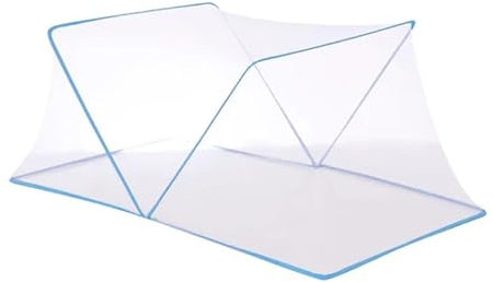 NEYTIIR Zanzariera Da Letto Richiudibile Letto Matrimoniale Anti Zanzare Insetti Campeggio Camera Da Letto Estiva Ventilata(Blue,120X60cm)