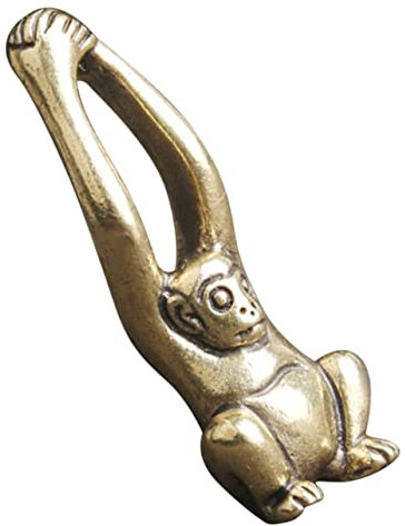 Holibanna Gibbon-Figur Aus Messing Vintage-Ornament Für Zuhause Und Büro Kleine Tischdeko Stabil Und Langlebig Für Dekoration
