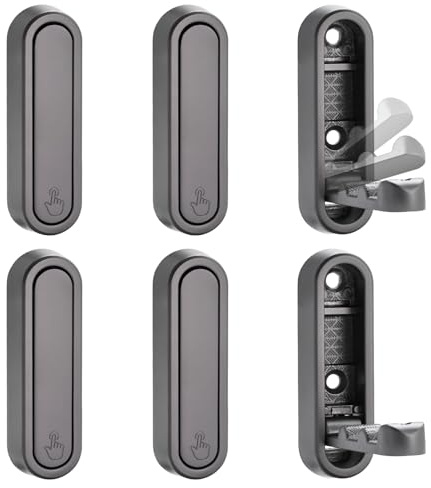 Patioer Klappbare Wandhaken, 6 Stück, faltbare Kleiderhaken, robuster Klapphaken zum Aufhängen von Mänteln, Handtüchern, Hüten, Rucksäcken, Grau