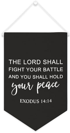 Leinwand-Banner mit Aufschrift The Lord Shall Fight Your Battle And You Shall Hold Your Peace, inspirierend, Wandbehang, Flagge, Banner, Wand, Zuhause, dekoratives Kunstwerk für Wohnzimmer
