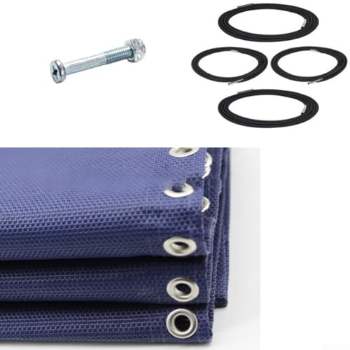Copertura di ricambio per sedia reclinabile da esterni, 160 x 43 cm, impermeabile, resistente ai raggi UV, in tessuto a rete, con kit di installazione per sdraio da giardino (blu)