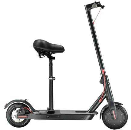 E-skotersäte, elektrisk skoter sittsadel, 50–68 cm justerbar höjd för e-skoter, bärbar elsparkcykel, sadel elektrisk skoter sittsadel järn elektrisk skoter, 29 x 21 x 7,5 cm sadel