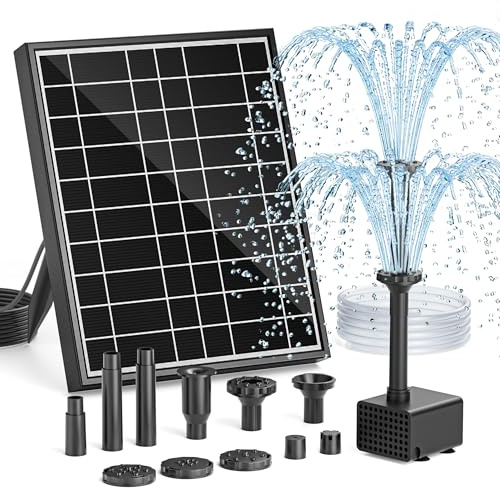 Solarvogelbrunnenpumpe, 7.5W Außen-Solarwasserpumpe mit 7+ Sprühmodi & 1.5m Schlauch, DIY Solarpumpe für Garten, Teiche, Pools und Aquarien