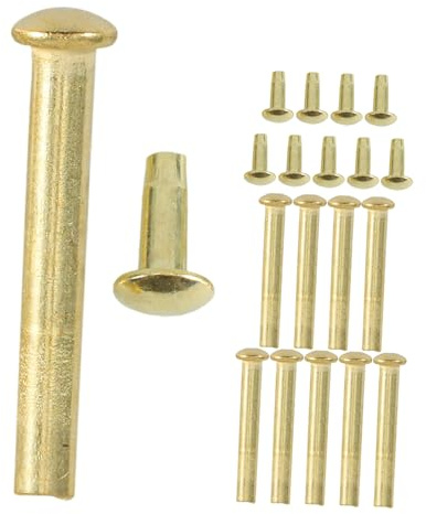 Rivetti e Dadi in Acciaio Inox Oro 10 Set, per Ventaglio Pieghevole | Kit Riparazione Ventaglio per Diy, per Aste di Legno, Montaggio Facile e Pratico