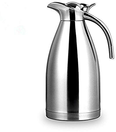 Bonnoces 68 Oz Stainless Steel Thermal Carafe - Double Walled Vacuum Insualted Thermos/Carafe with Lid - Coffee/Tea Carafe Heat & Cold Retention - 2 Liter