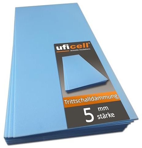 20 m² | uficell SOFT-Step Trittschalldämmung für Laminat und Parekttböden - 5 mm Stark - als Wärmedämmung geeignet - Trittschallverbesserung bis 22 dB(A) (Sie kaufen 2 Pakete a 10 qm =, 20 m²)