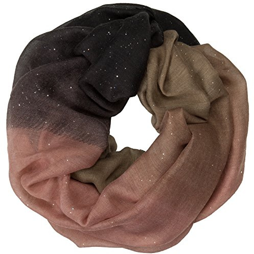 Caspar SC474 eleganter Damen Loop Schlauchschal mit dezentem Glitzer