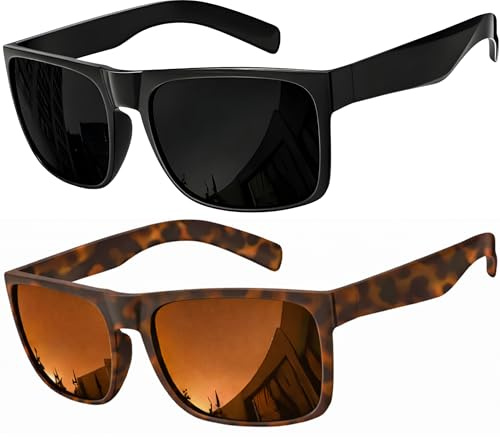 grinderPUNCH Gafas De Sol Cuadradas Polarizadas Hombre – Gafas De Sol Para Hombre Con Protección UV | Para sensibilidad a la luz, migraña y ojos sensibles, lente opaca súper oscura CAT 4, cabeza grande, ajuste XL XXL