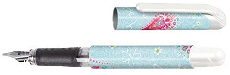 ONLINE Schönschreib-Füller College Girls Edition Be Happy I edle Kalligrafie-Feder 1, 4 mm I Softtouch Griffstück I inkl. Patrone blau