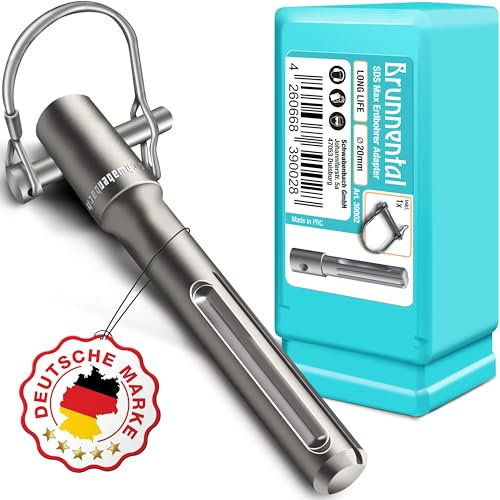 BRUNNENTAL ® SDS MAX Erdbohrer Adapter + Quick Change Bolzen für Hand Bohrmaschine - Nutze deinen Bohrhammer als Brunnenbohrer - für Bohrer mit Ø 40 60 80 100 120 150 mm (kein SDS PLUS)