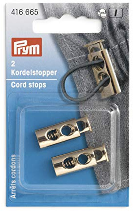 Prym 416665 Kordelstopper 2-Loch New Gold, 9,7 x 26 mm
