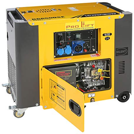 Pro-Lift-Montagetechnik Generatore di corrente Silent Diesel Aggregato, 5,5 kW, 230 V, elettrogeno di emergenza, 5500 W, raffreddato ad aria