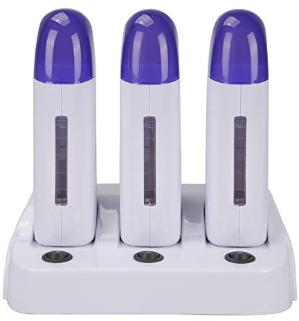 Vinteky Roll-On Calentador de Cera Fundidor Electrico Depiladora Easy Wax Depilación para Bellaza, Regalo para Mujeres (Triple)