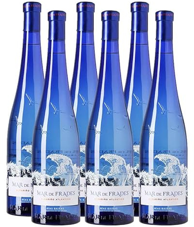 Vino Blanco Mar de Frades Albariño de 75 cl - D.O. Rias Baixas - Bodegas Mar de Frades (Pack de 6 botellas)
