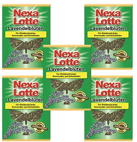TMPpro Nexa Lotte Lavendelblüten für Kleiderschränke, natürlicher Schutz vor Insekten ohne Insektizide, Düfte gegen Ungeziefer, Marktführer für den Privaten Haushalt, Inhalt 6 Beutel auch zum Hängen