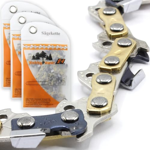 3x Sägekette Vollmeißel 30 cm 3/8 LP 44 TG 1,3 kompatibel mit Stihl E10 E14 MSE 140 MSE 141