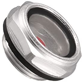PATIKIL 24mm Maschio Filettato Olio Liquido Livello Indicatore Mirino Vetro, Alluminio Lega con O -Ring per Aria Compressore Raccordi