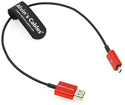 Alvin's Cables 8K 2.1 Micro-HDMI a HDMI Cable Ultra-Fino 48Gbps de Alta Velocidad para Atomos-Ninja-V 4K-60P Record para Canon-R5C|R5|R6 para Sony a7R a7 IV Cámaras