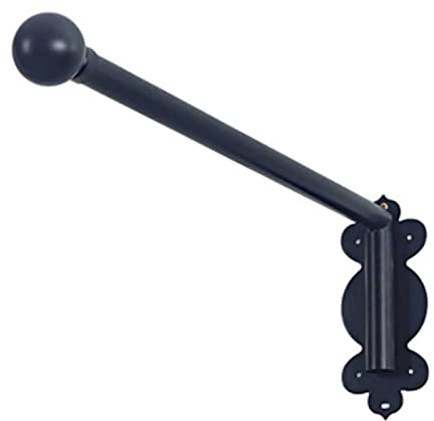 Door Curtain Rail Swing Arm, Swing Arm Curtain Rod with Finials, for Side Panels Window Curtain Display Stand Drapery Arm Front Door Curtain Rail (Color : Black, Size : 90cm/35IN)