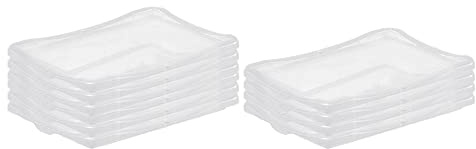 PROREGAL SuperSparSet 10x Klickdeckel für transparente Eurobehälter BasicLine mit geschlossenem Griff | BxT 20x30cm | Eurobox, Transportbox, Transportbehälter, Stapelbehälter