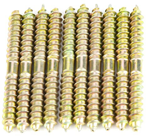 Tornillos de Espiga Tornillo de Doble Cara Hierro 10 Piezas 6 * 60Mm Tornillo de Espiga Conector de Muebles de Carpintería Tornillo de Doble Extremo