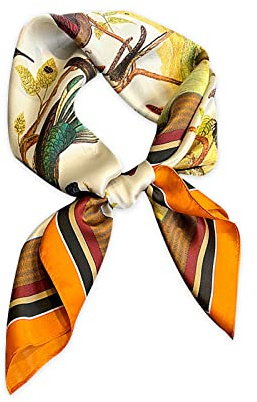 LumiSyne Seidenschal Damen Quadratischer Schal 70×70cm Leopard Animal Print Pferd Muster Luxus Retro Stil Leicht Satin Vierecktuch Multifunktionales Halstuch Kopftuch Bandana Kopfschmuck Haarband