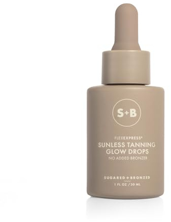 SUGARED + BRONZED Sunless Tanning Glow Drops, Face and Body Self Tanner, Customizable for a Natural Glow, Clean Formula, Streak Free Self Tanning Serum, Suitable for All Skin Types, Vegan, 1 Fl Oz