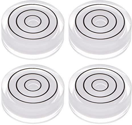 sourcing map 4uds Pequeño Circular Burbuja Niveles 32x12mm Mini Redondo Centro Espíritu Nivel para Cámara Trípode Telescopio Taller, Blanco
