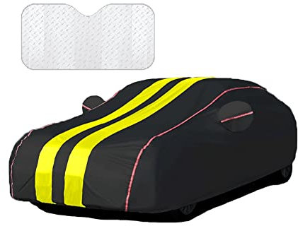 Autoabdeckung Wasserdicht für FIAT 500 Hatchback Atmungsaktiv, Vollgarage Autoplane für Regen Sonne Staub Schutz mit Reißverschluss und Baumwollfutter, Abdeckplane für Limousine/Kombi (Color : A, SI