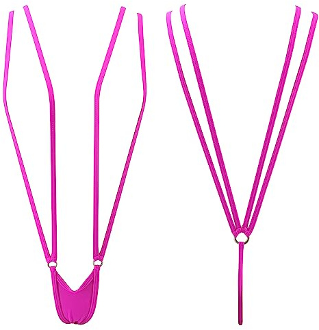 SHERRYLO Bikini da Donna con Fionda in Topless con Perizoma a Perizoma, con Bretelle Estreme, Micro Bikini, 1881-fucsia, Taglia Unica