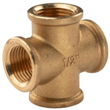 Messing Gewinde-Fitting Kreuzstück 1/2' IG (DN15) - schwere Ausführung