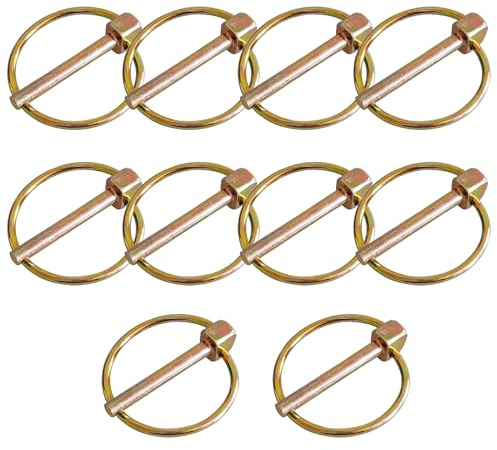 10 Pcs 3/16” Lynch Pin, Heavy Duty Lynch Pin Assortment Kit Lock Pin Clips for Farm Tractors Trailers Trucks Mower (4.5x36mm)