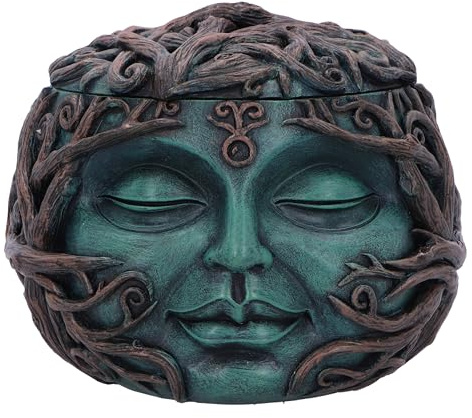 Nemesis Now Tree Spirit Treasure Box - Caja de Resina de 10,5 cm, Color Verde, Regalo de Naturaleza Espiritual, Tapa extraíble, fundida en la Mejor Resina, Pintada a Mano por Expertos