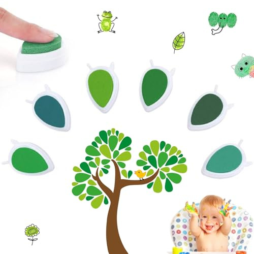 Bavooty Stempelkissen Bunt,Dew Drop Stempelkissen,Fingerabdruck Stempelkissen,6 Farben Stempel Fingerfarben Kinder für DIY Leinwand,Geburtstag Geschenk,Papier Handwerk