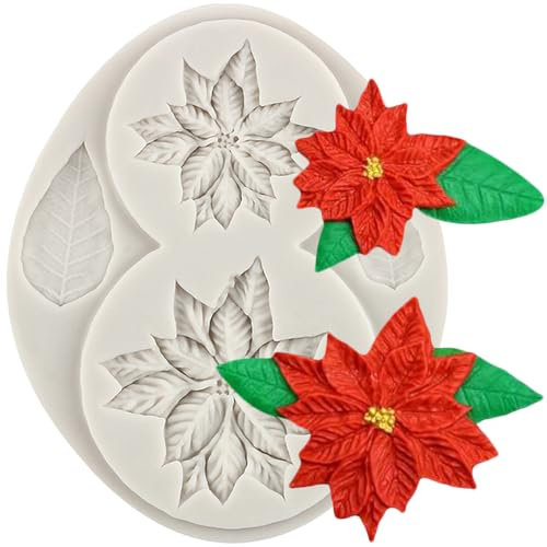 MINFEIDMS Blume Weihnachtsstern Silikonform Weihnachtsstern Blume Fondant Form