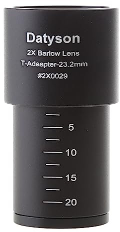 Vollmetall-Aluminium, 2 x Barlowlinse, Mikroskop-Zubehör für 23,2 mm Halterung, biologisches Mikroskop, optische Glaslinse