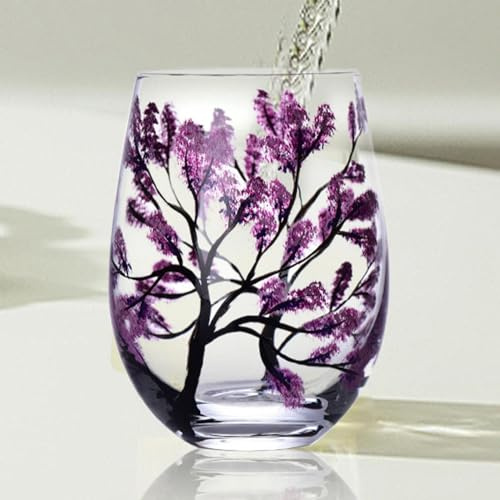 Copas De Vino Pintadas A Mano Hojas De Otoño, Flores, Estaciones,