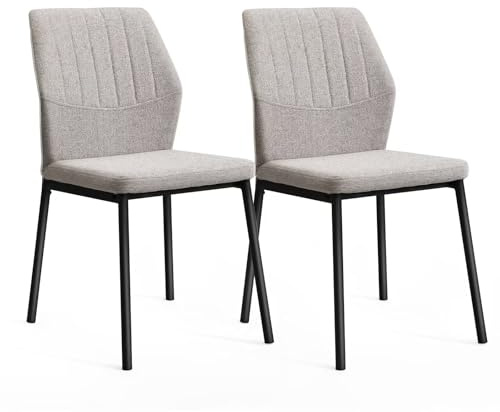 JoyyeSpace Esszimmerstühle Beige 2er Set, Küchenstuhl, Polsterstuhl Stühle, Esszimmer Beige Sitzfläche aus Polyester, für Esszimmer, Wohnzimmer, Schlafzimmer