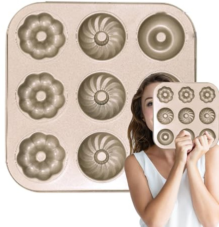 Yidueace Donut Pan, Donut Stampo,Bagel stampo per ciambella in acciaio al carbonio antiaderente Bakeware | Maker di muffin per torta resistente al calore per forno, aeropato, panetteria