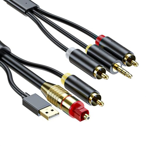 HOOLRZI Câble audio coaxial/optique vers adaptateur 3,5 mm avec des configurations simples Plug and Play
