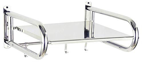 Kitchen Storage Rack - Microwave Oven Shelf, Wall-Mounted niser with 4 Hooks - Space-Saving Étagère for Home & Kitchen, Easy Installation, Durable Design