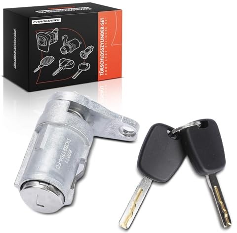 Frankberg Dörrlåscylinder, dörrlås, låscylinder, kompatibel med 307 2000–2012 dörrlås cylinderset, 1 dörrlås främre vänster w/ 2 tangenter One Piece Replace# 9170R4
