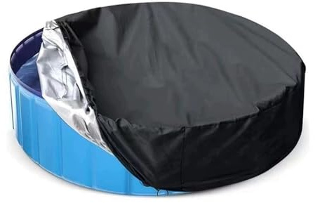 SJASD Abdeckung Hundepools Faltbarer UV Pool Poolabdeckung Rund mit Kordelzug,Poolabdeckung Hundepool Wasserdicht und Staubdicht für Hund und Kinderpool(Size:160 * 30cm)