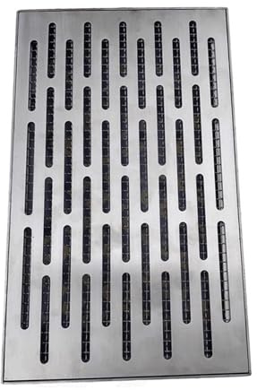 Stainless Steel Linear Shower Drain Grate Outdoor Drainage Grille with Detachable Mesh Yard & Garage Floor Drain Cover (60x30x3CM) for Efficient Water Management