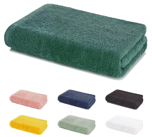 Lavea® Asciugamano da Sauna 80x200 cm – Spugna 100% Cotone 500 g/m², Morbido e Super Assorbente – Ideale per Spa, Hotel e Bagno – Smeraldo