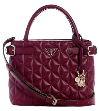 GUESS Handtasche Umhängetasche Paisleigh Small Satchel Burgundy weinrot