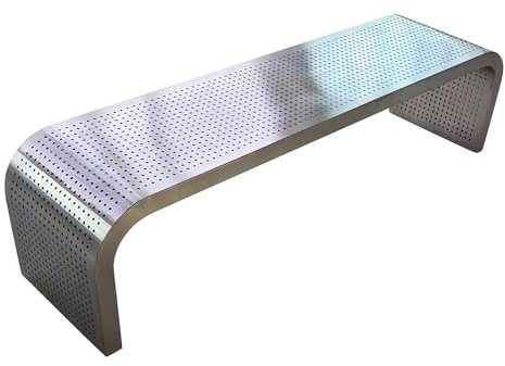 Väderbeständiga Trädgårdsbänk Metall Sittbänk för 2 Personers Sittplatser Modern Parkbänk i Rostfritt Stål för Sjukhus, Skola, Torg, Hotell, Hem, Köpcentrum(80x30x40cm/31.5x11.8x15.8in)